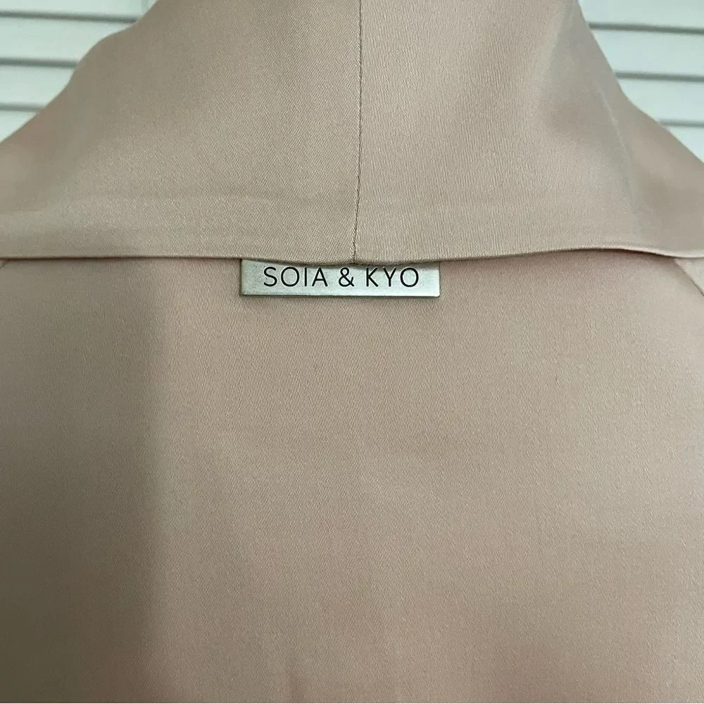 Soia & Kyo Marinella Ballet Pink Straight Fit Trench Coat Sz-XXS